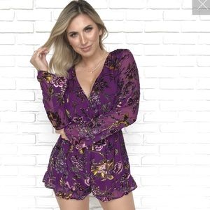 NWT Purple Velvet Romper